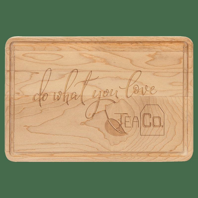 9" x 6" Multi Brown Maple Cutting Board with Drip Ring