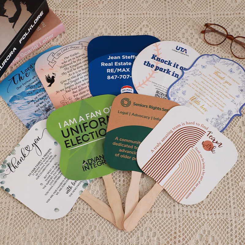 Rounded-corner square full-color double-sided paper fan