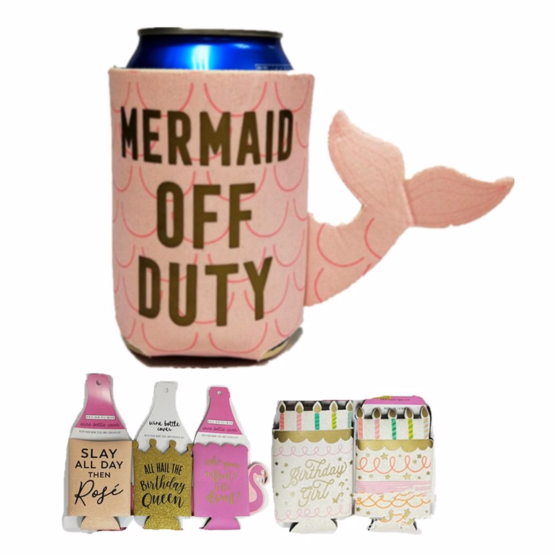 Neoprene Little Mermaid Stubby Can Coolie