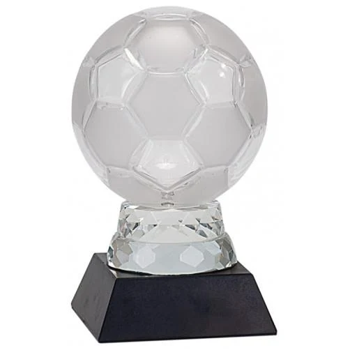 Crystal 6.25" Soccer Ball on Black marble base 1