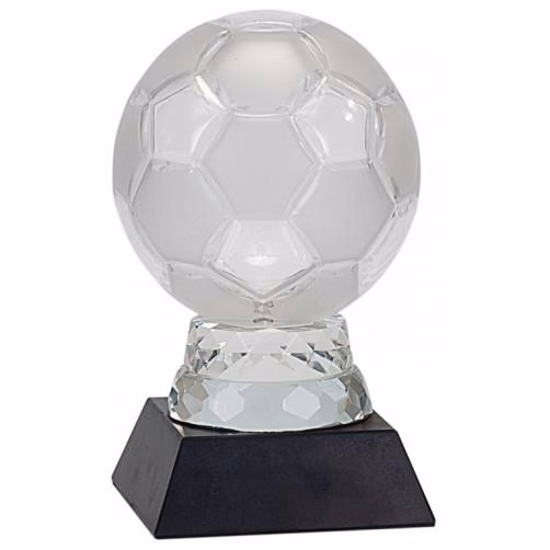 Crystal 6.25" Soccer Ball on Black marble base