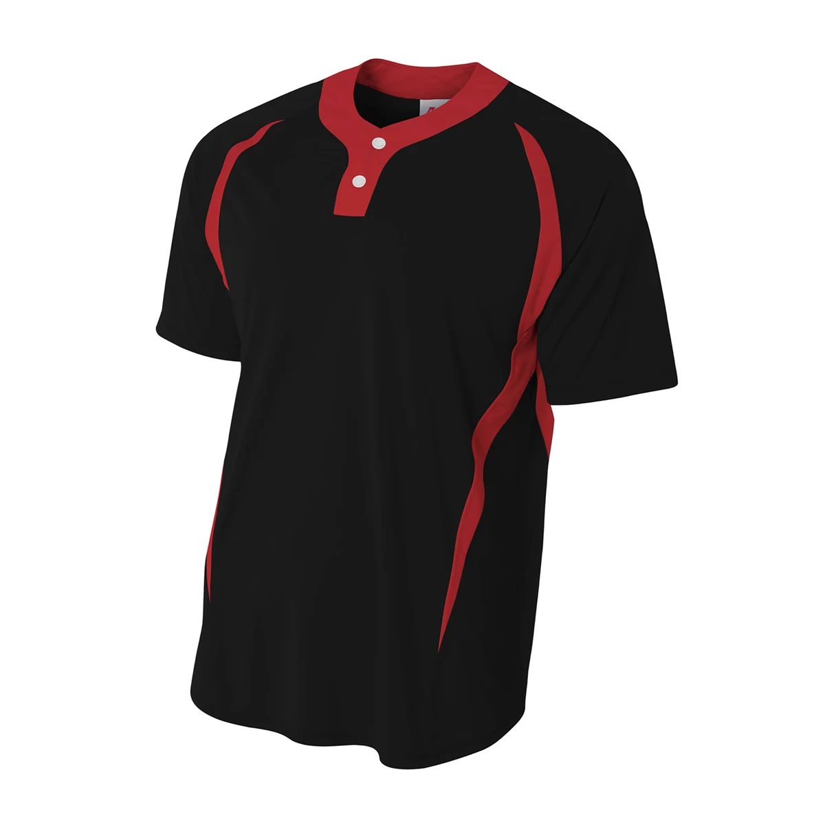 A4 2-Button Color Block Henley 1