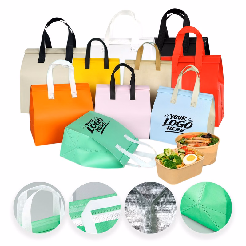 Thermal Food Carrier Foil Lined Takeout Lunch Bag