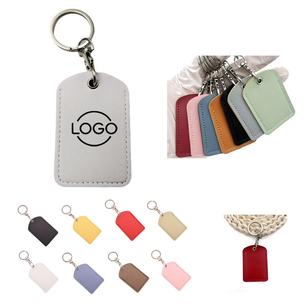 PU Leather Keychain Fob with Carabiner Clip 1