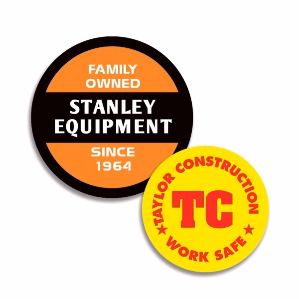 Hard Hat Decal - Any Shape - 2.6 - 4 sq" (FULL COLOR or PMS COLOR MATCH))