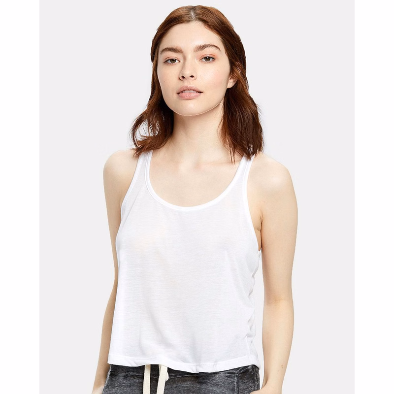Women's Sheer Cropped Racer Tank Top - US510