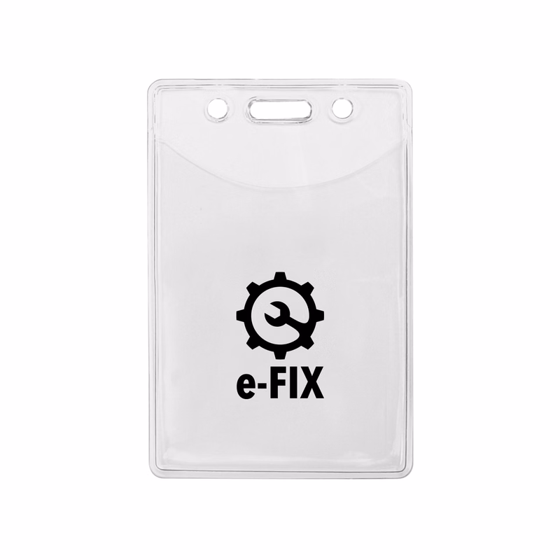 2.67" W x 4.04" H - Vertical Clear Vinyl Badge Holder (1 Color Imprint)