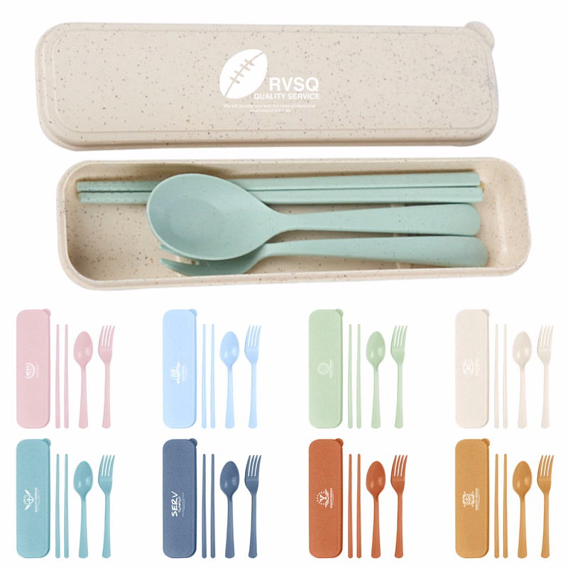 Portable Wheat Straw Tableware 3-Piece Set