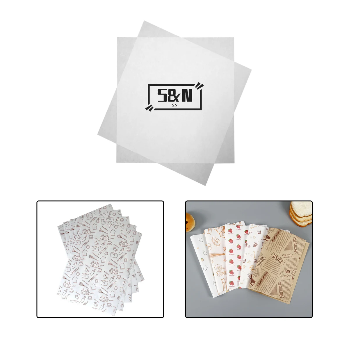 12" x 12" Grease Resistant Food Wrapping Paper 1