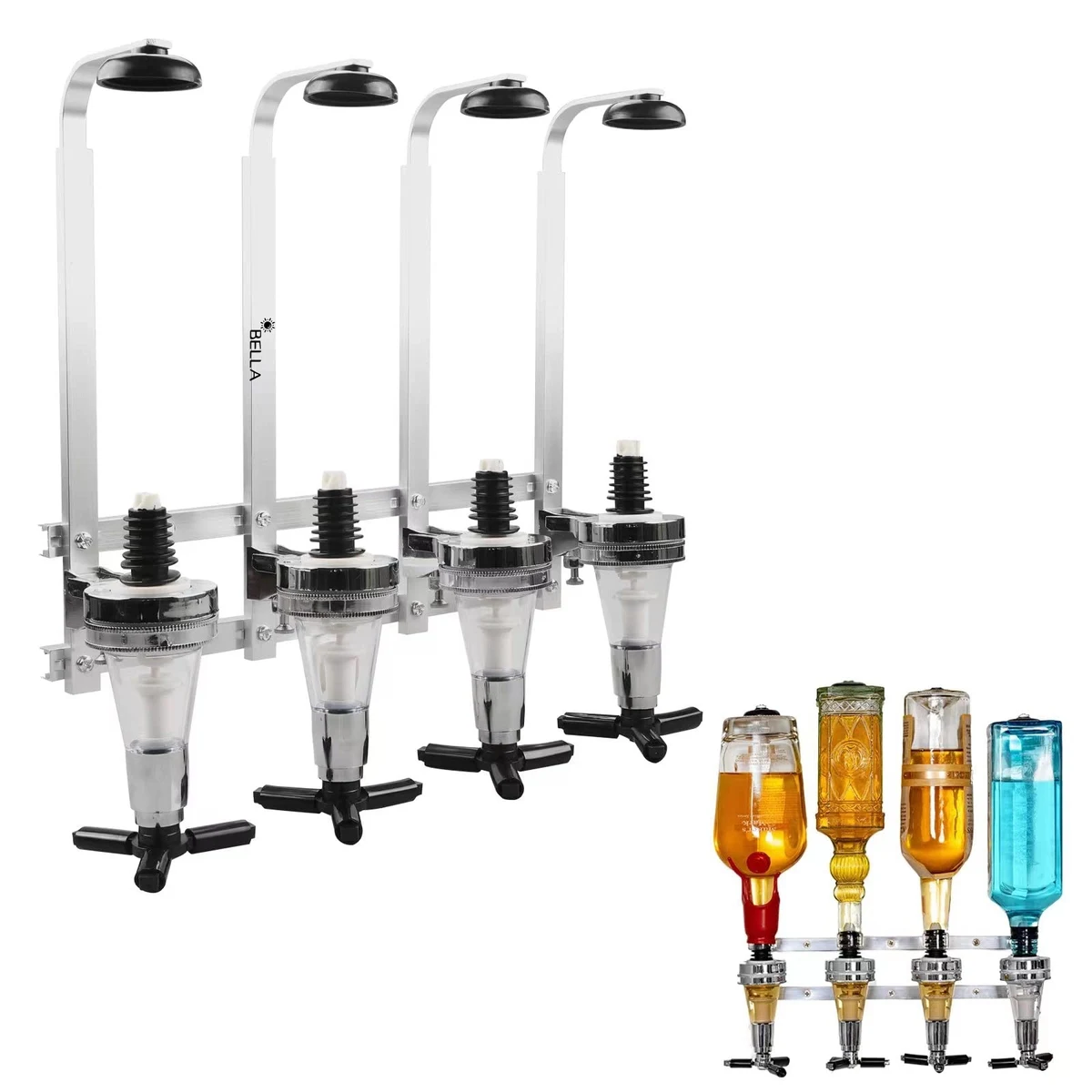 4-Bottle Wall Mounted Liquor Dispenser 1