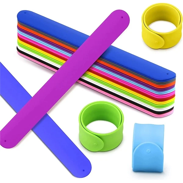 Custom Soft Silicone Slap Bracelet — Full-Color Wristband with Snap Fit & 19 Colors 1