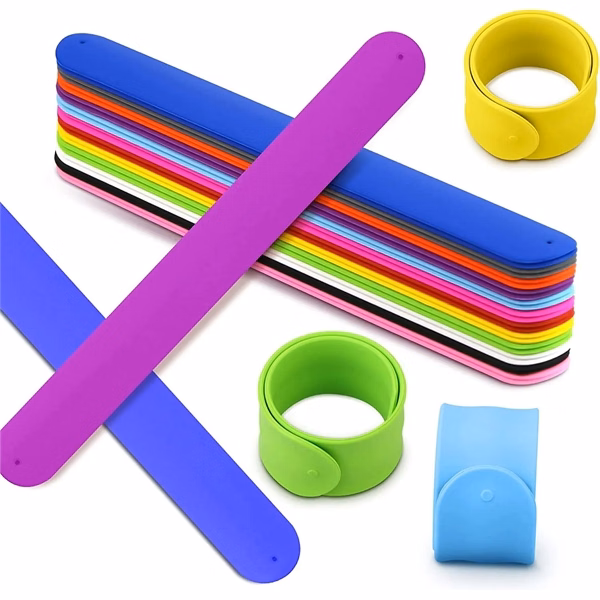 Custom Soft Silicone Slap Bracelet — Full-Color Wristband with Snap Fit & 19 Colors