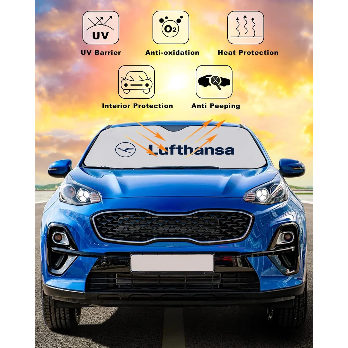 Custom Front Windshield Sun Shade (Extra Large Size) 1