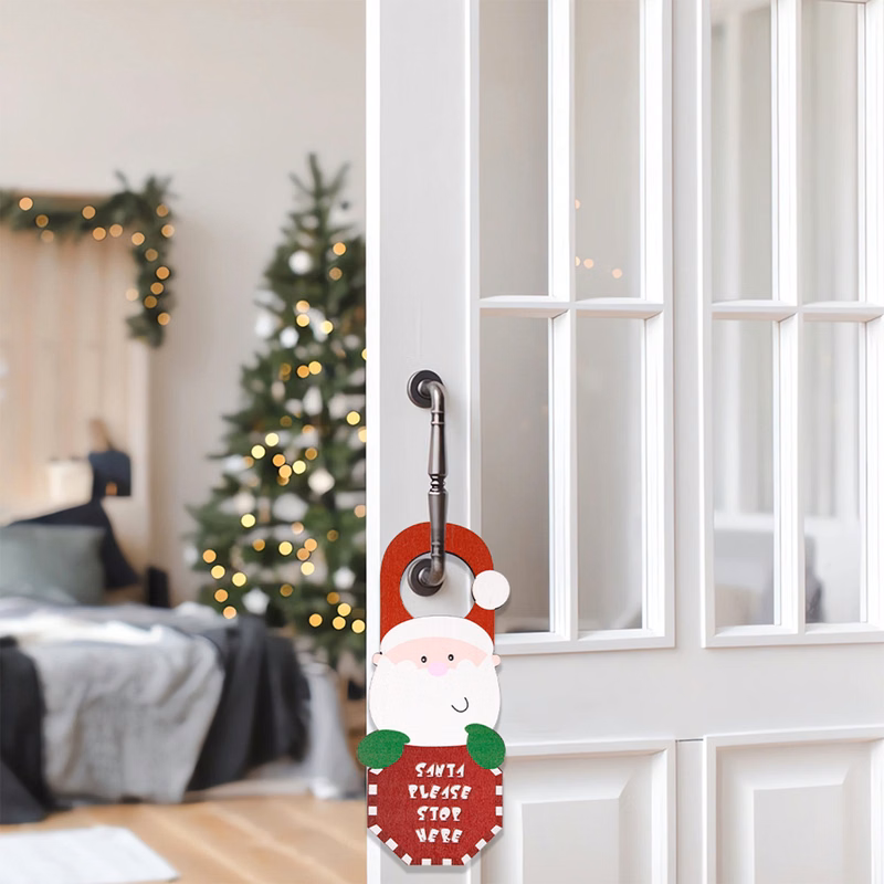 Handcrafted Wooden Christmas Door Hanger Decoration