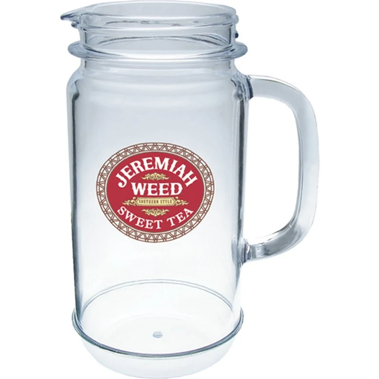32oz Plastic Mason Jar Style Pitcher with Handle 1