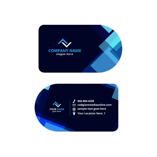 Half Circle Side Business Cards (3.5" x 2") 1