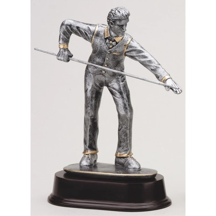 9" Tall Billiards Male Figure Award 1