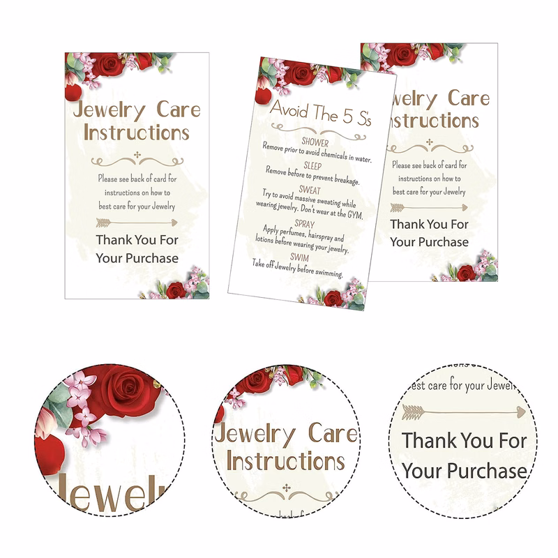 Jewelry Instructions Cards