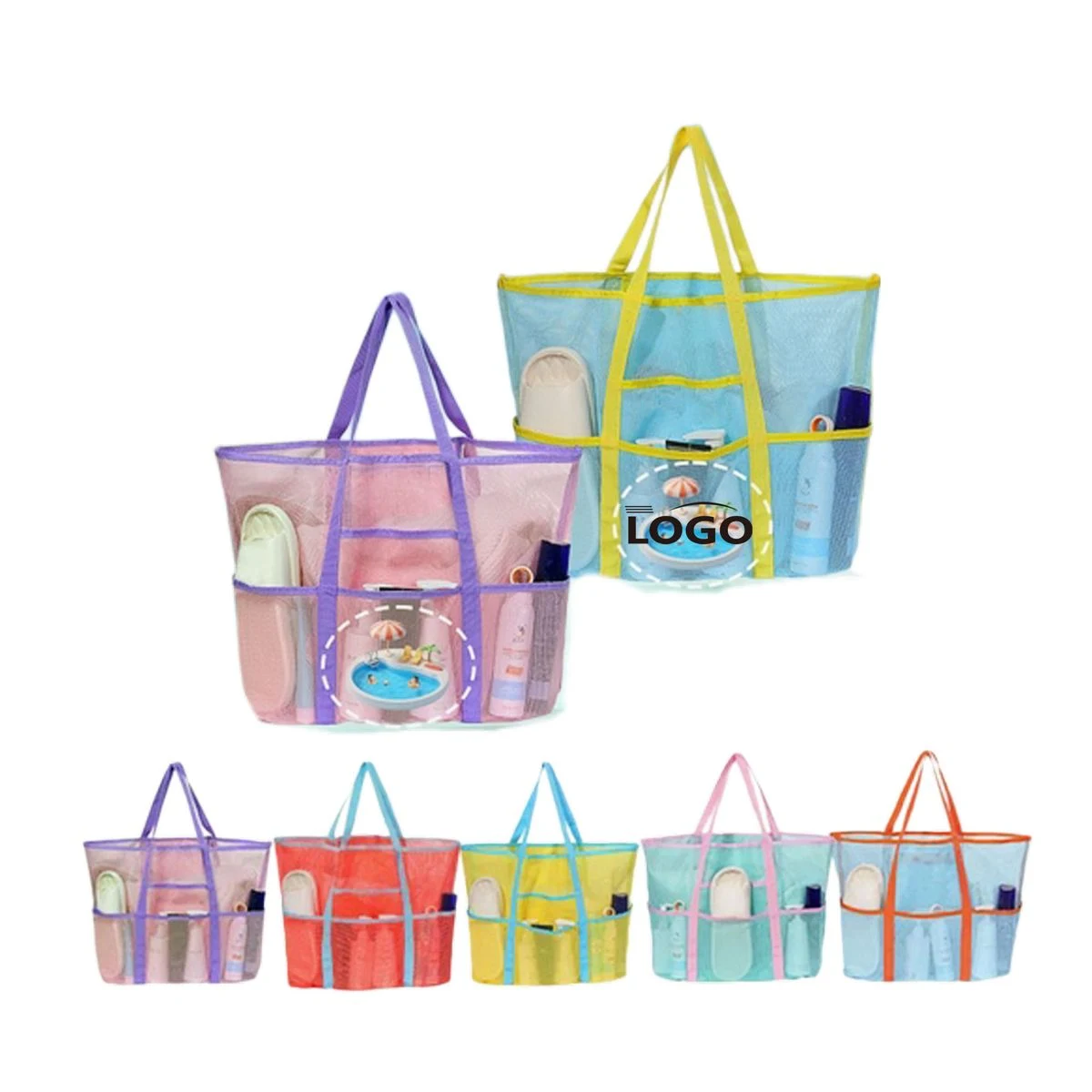 Mesh Crossbody Beach Tote Bag 1