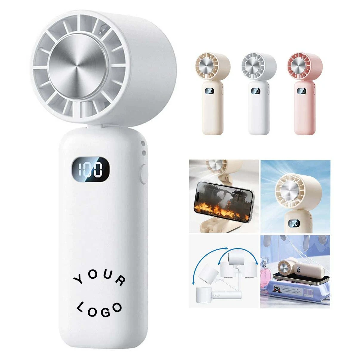 Handheld Cooling Fan with Ice Plate Macaron Colors 1