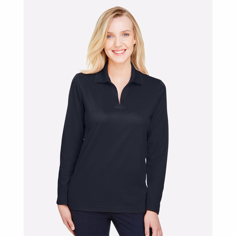 Women's CrownLux Performance® Plaited Long Sleeve Polo - DG20LW