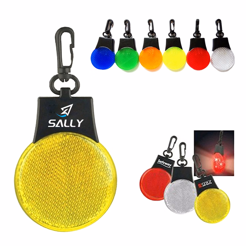 Cycling Safety Warning Led Reflector Keychain For Backpack