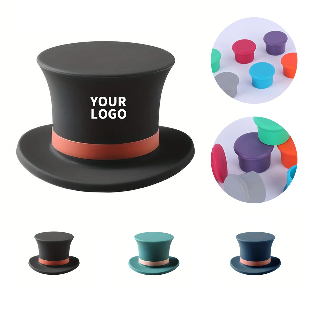 Food Grade Silicone Bottle Stopper Top Hat Style 1