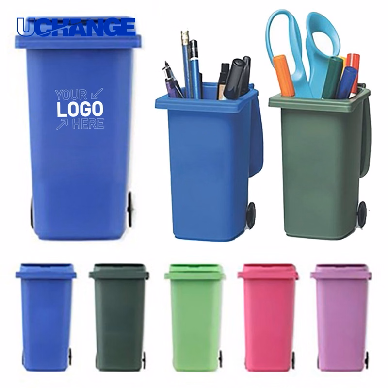 Mini Trash Can Pencil Holder Organizer