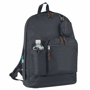 Polyester Backpack w/Bottle Holder & Coin Pouch