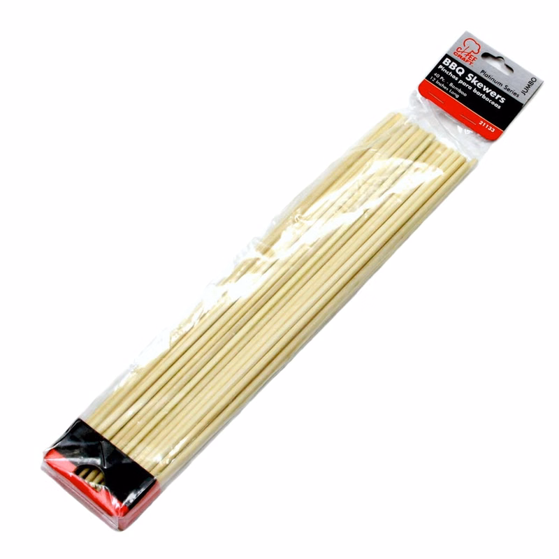 Heavy Duty BBQ Skewers - 40 Pack Bamboo 12"