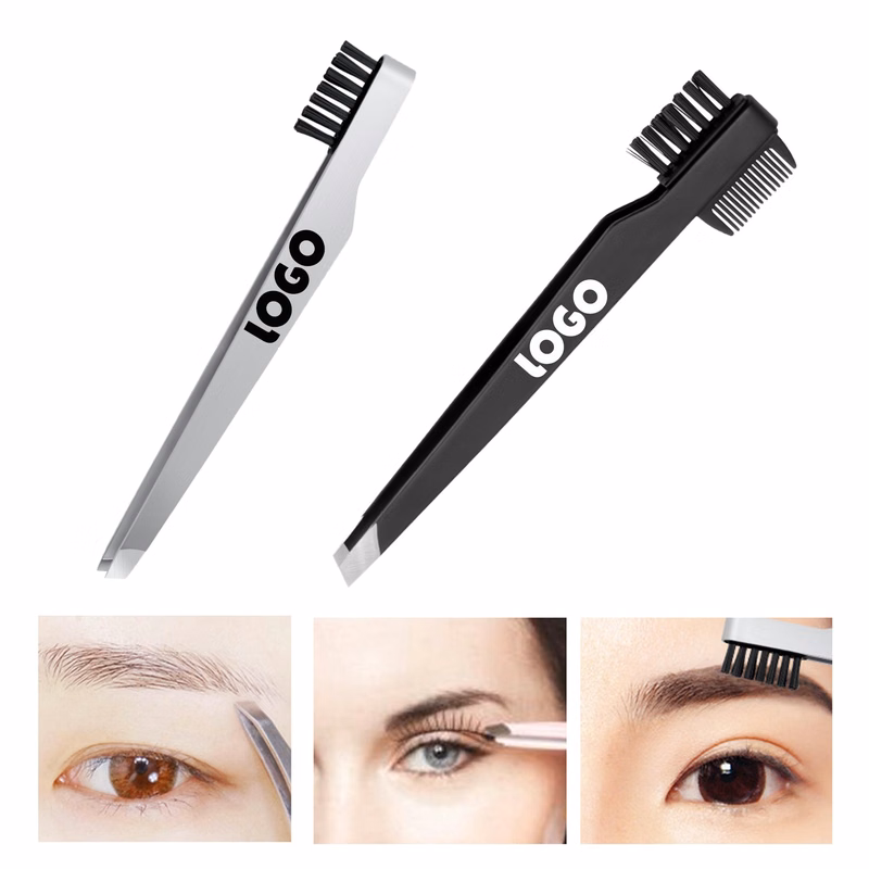 Eyebrow Curler Eyebrow Brush 2-in-1 Stainless Steel Makeup Tool