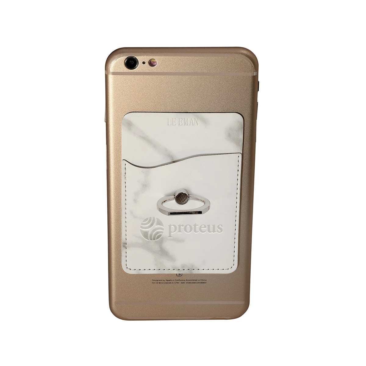 Marble Card Holder With Metal Ring Phone Stand 1