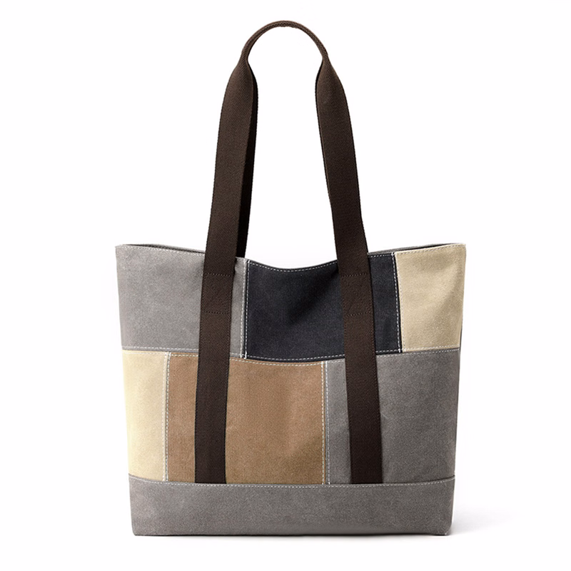 Fashion Patchwork Canvas Tote Bag