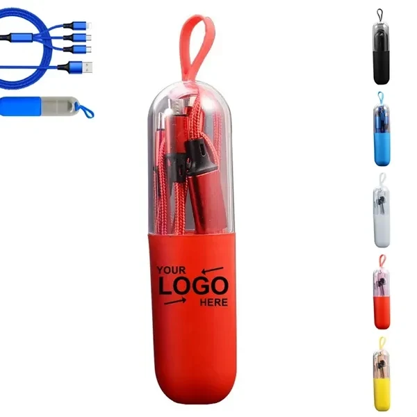 Custom 3-In-1 Nylon Charging Cable USB Lightning Type-C — Portable Tech Accessory 1
