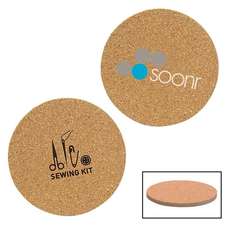 Cork & Fiberboard Round Beverage Coaster 1