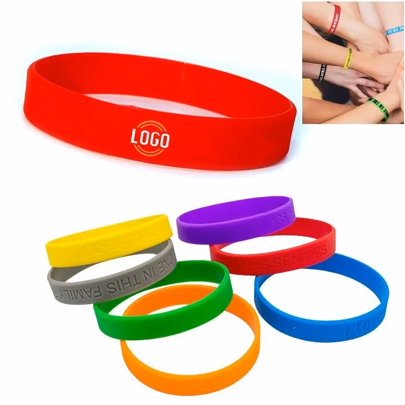 Custom Printed Silicone Wristbands Bracelet Set