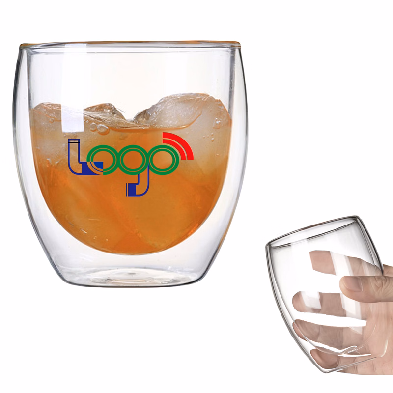 9 OZ Double Walled Glass Coffee Mugs MOQ50