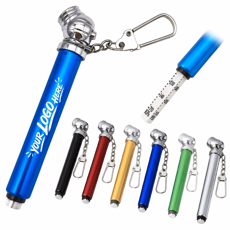 Metal Pencil Tire Pressure Gauge With Keychain For Car And V