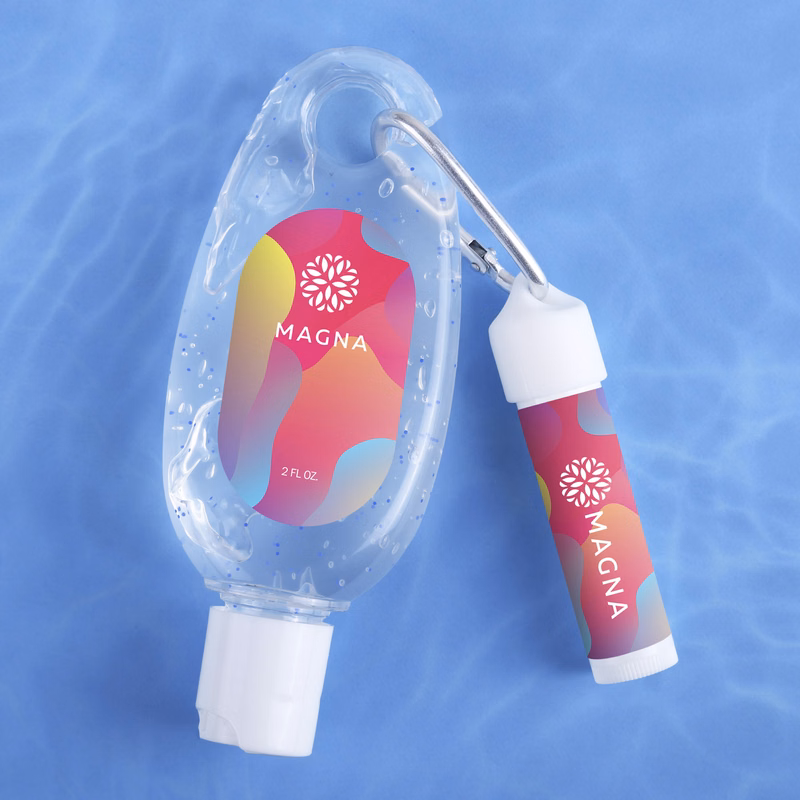 Moisturizing Hand Sanitizer & Lip Moisturizer Carabiner Kit