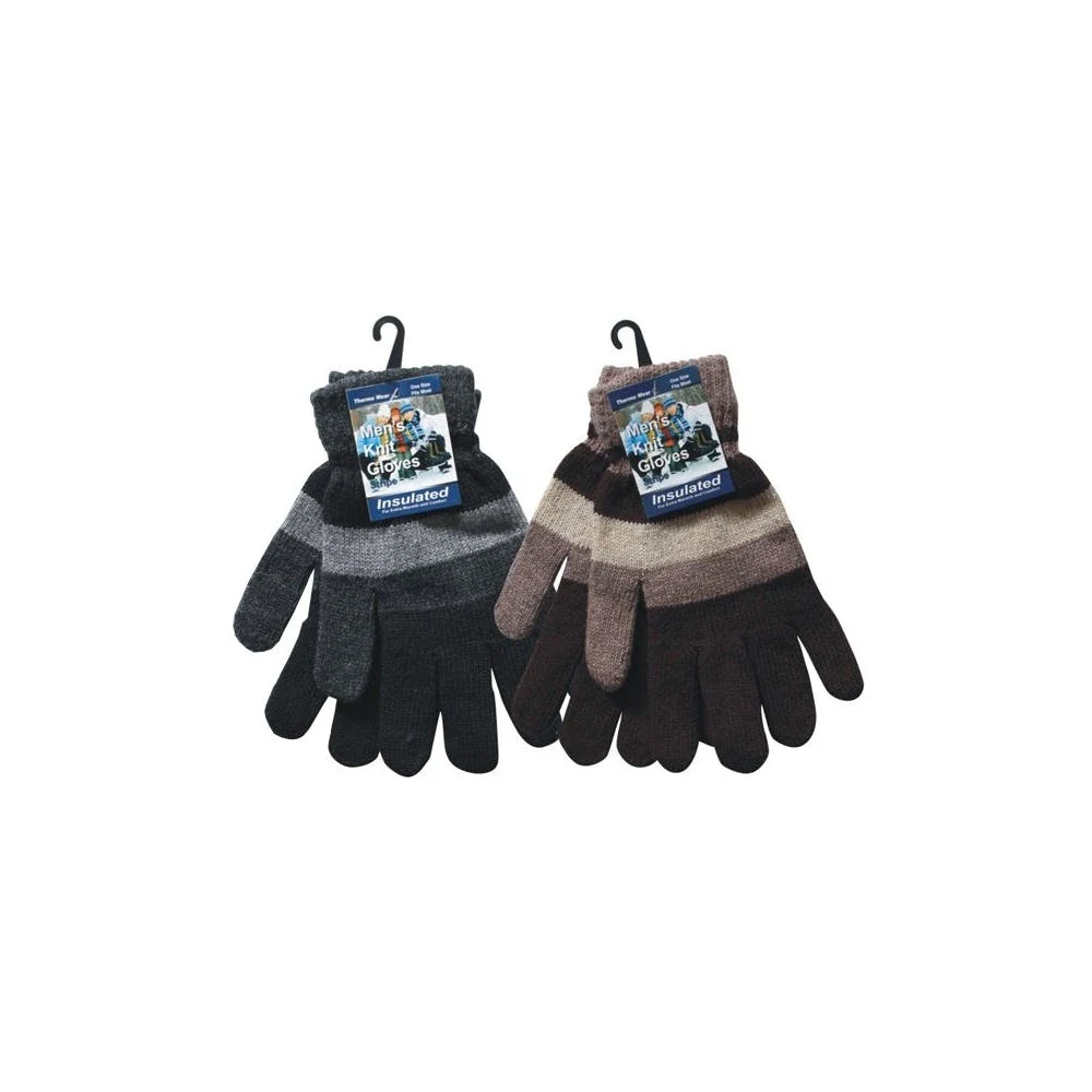 Men's Knitted Striped Gloves Assorted 1