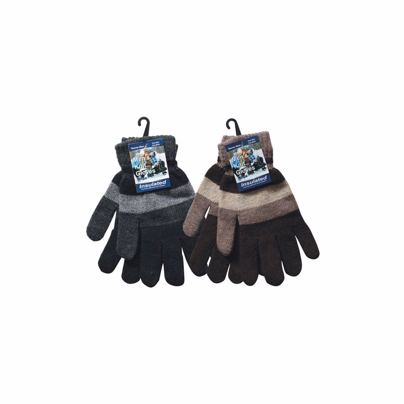 Men's Knitted Striped Gloves Assorted