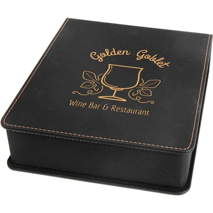 Black Leatherette 3-Piece Wine Tool Set 1