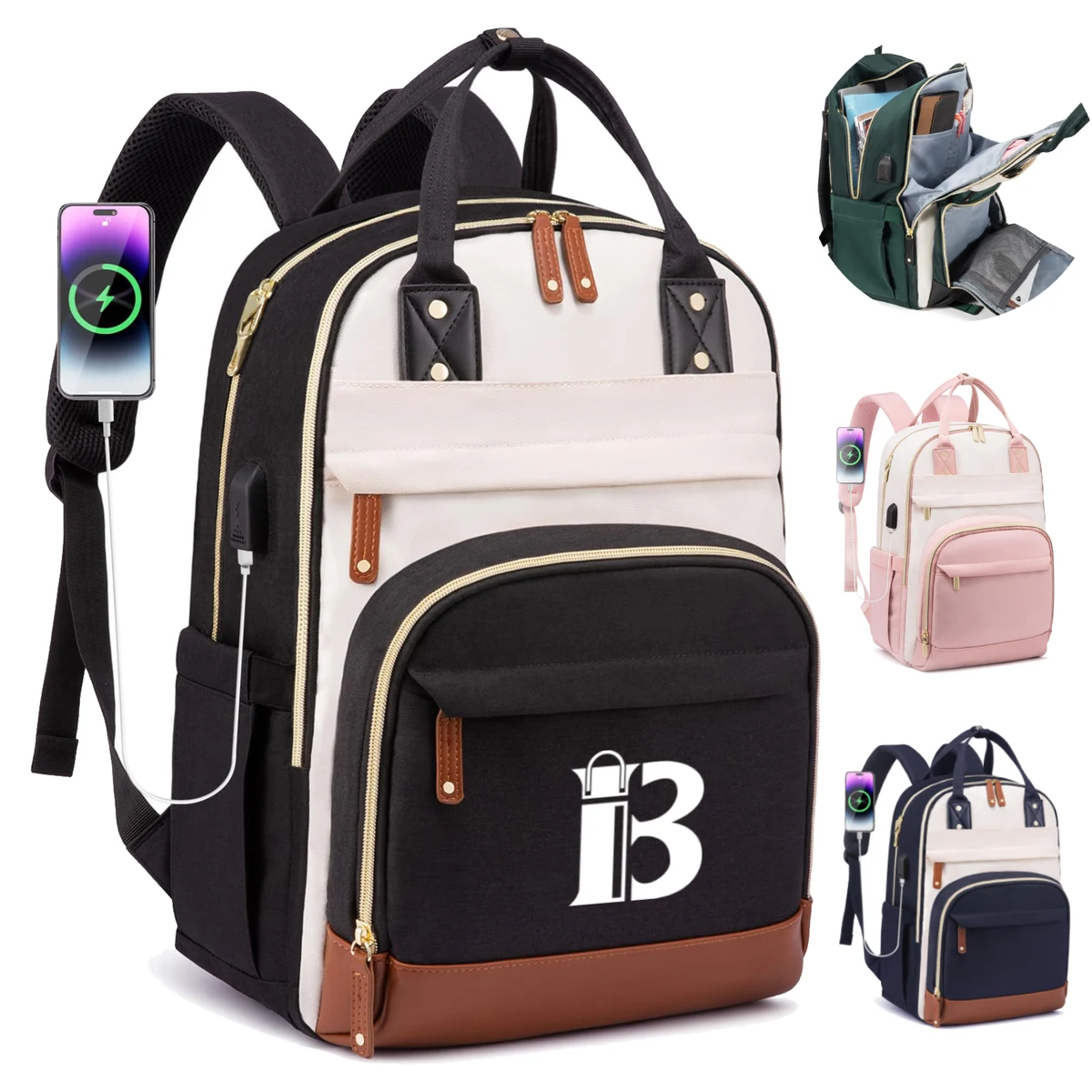 Women Large Capacity Waterproof Polyester Backpack 1