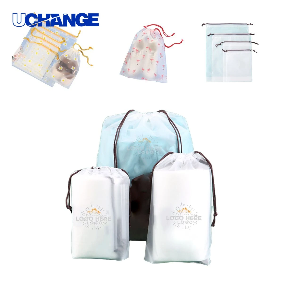Reusable Frosted Drawstring Storage Bag 1