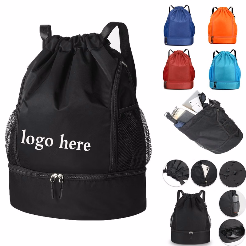 Ultra-Lightweight Adjustable Drawstring Backpack with Shoe Pocket