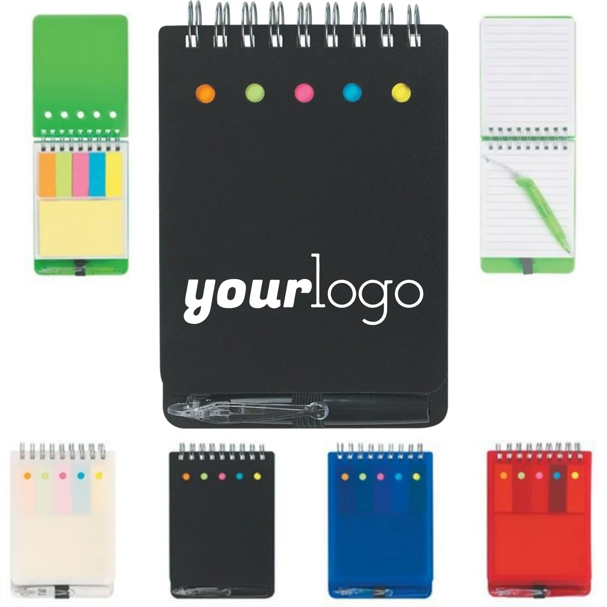 Notebook Set with Built - in Sticky Pads and Pen 1