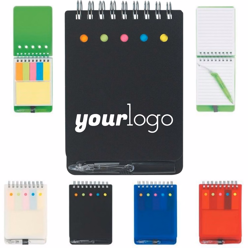 Notebook Set with Built - in Sticky Pads and Pen