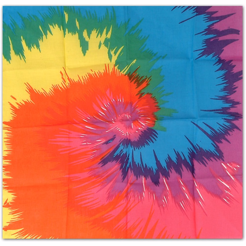 Funky Tie-Dye Bandanas - 22" x 22"