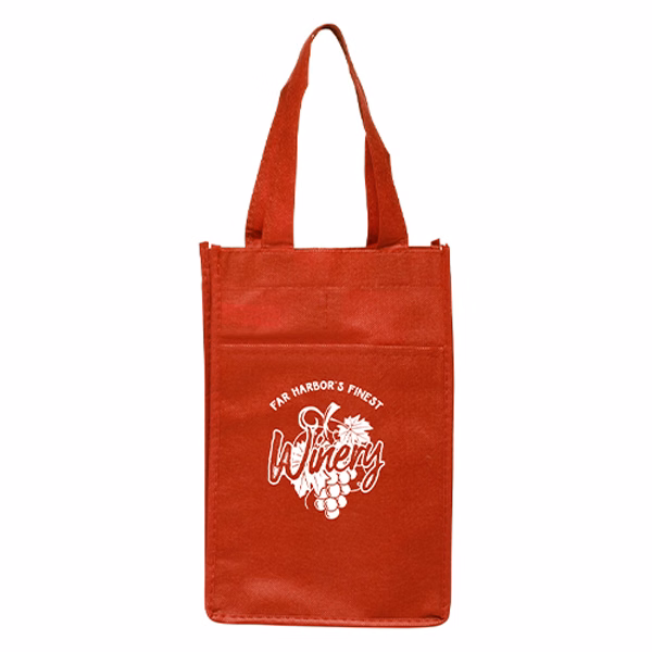 The Luxor Non-Woven Reusable Wine Bag (1 Color Imprint)