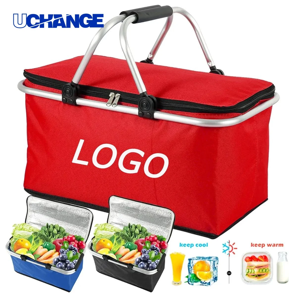 Large Foldable Insulated Cooler Bag Multi-Function Storage 1